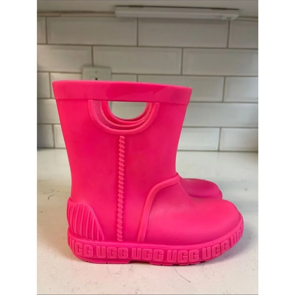 TODDLER UGG DRIZLITA RAINBOOTS - WATERPROOF & COZY COMFORT Size 9 Taffy Pink